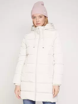 Утепленное стёганое пальто с капюшоном