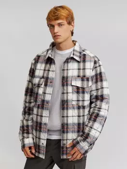 Утеплённая куртка-рубашка в клетку