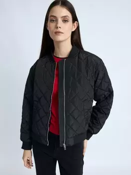 Утеплённая стёганая куртка-бомбер на синтепоне