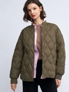 Утеплённая стёганая куртка оверсайз на синтепоне