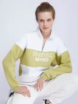 Утеплённая толстовка-анорак на кулиске с воротником-стойкой