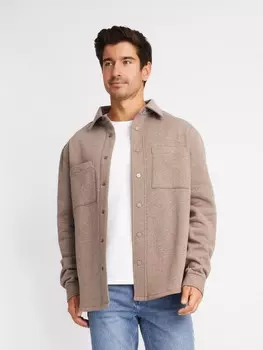 Утеплённая трикотажная куртка-рубашка с начёсом