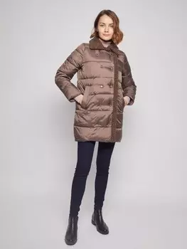 Утеплённое пальто с искусственным мехом