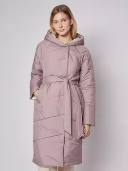 Утеплённое пальто с поясом