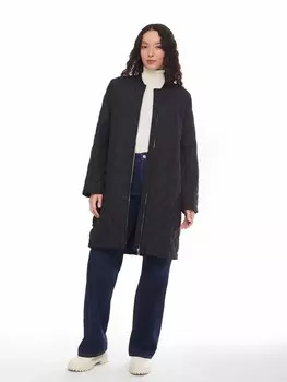 Утеплённое стёганое пальто-бомбер на синтепоне