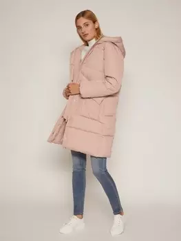 Утеплённое стёганое пальто с капюшоном