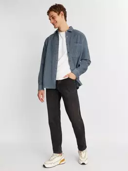 Утеплённые джинсы фасона Tapered с начёсом внутри