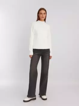 Утеплённые джинсы прямого силуэта с экомехом