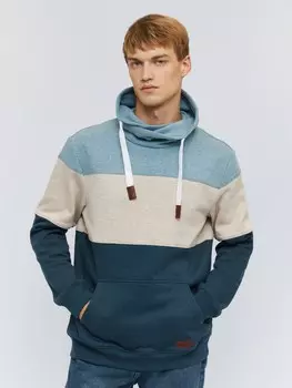 Утеплённый худи прямого кроя с воротником-хомутом