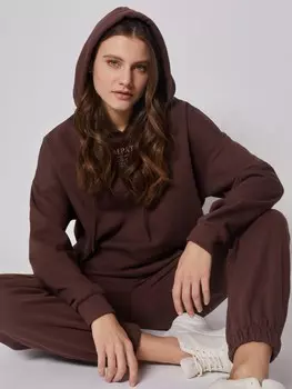 Утеплённый оверсайз худи с капюшоном