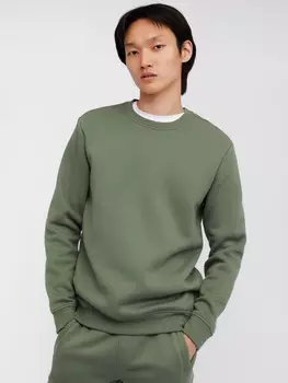 Утеплённый свитшот прямого кроя с длинным рукавом