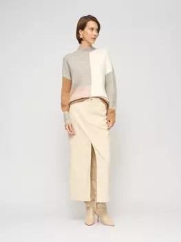 Вельветовая юбка макси из хлопка с разрезом