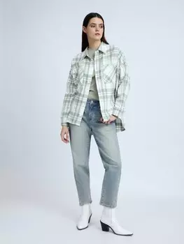 Верхняя рубашка оверсайз из фланели с узором в клетку