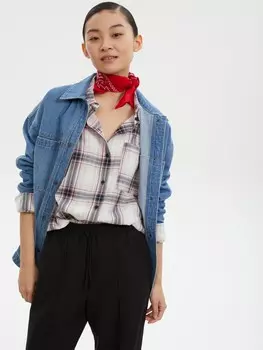 Верхняя рубашка оверсайз из фланели в клетку