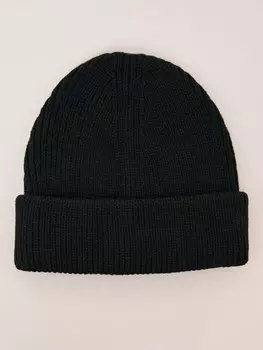 Вязаная шапка-бини из акрила с отворотом