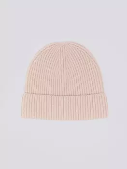 Вязаная шапка-бини с отворотом