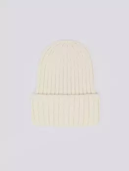 Вязаная шапка-бини с отворотом