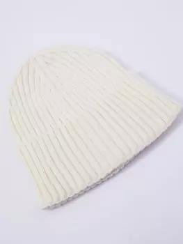 Вязаная шапка-бини с отворотом