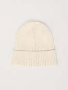 Вязаная шапка-бини с отворотом