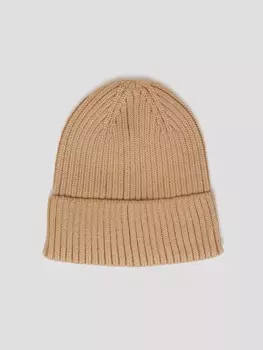 Вязаная шапка-бини с отворотом