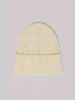 Вязаная шапка-бини с отворотом