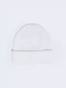 Вязаная шапка-бини с отворотом