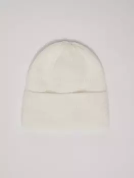 Вязаная шапка-бини с отворотом и тёплой подкладкой из флиса