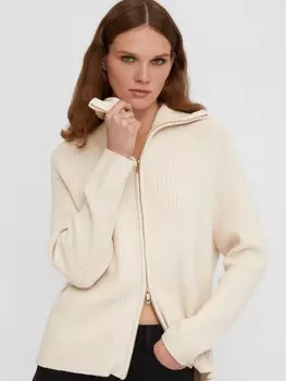 Вязаная толстовка на молнии с воротником