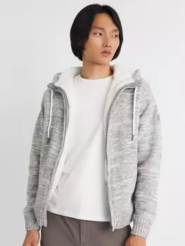 Вязаная толстовка с капюшоном и подкладкой из экомеха