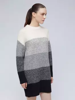 Вязаное шерстяное платье-джемпер в полоску