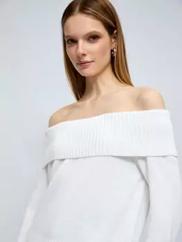 Вязаный джемпер из акрила с вырезом