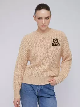 Вязаный джемпер с декоративной нашивкой