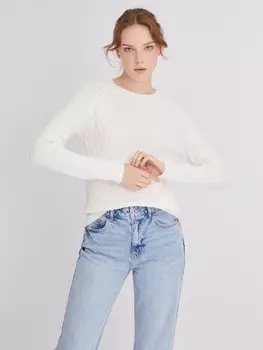 Вязаный джемпер с фактурным узором и длинным рукавом