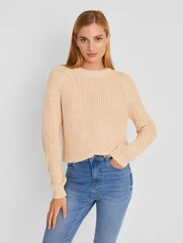 Вязаный джемпер с круглым вырезом и рукавами реглан