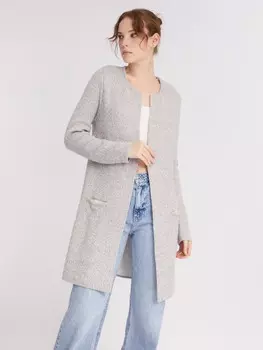 Вязаный кардиган без застёжки с длинным рукавом