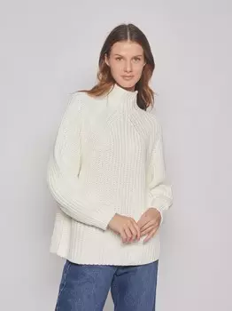 Вязаный свитер с воротником-стойкой