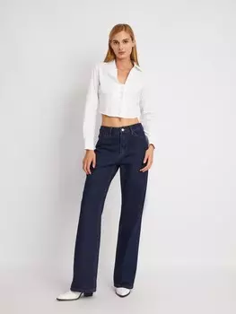 Высокие джинсы прямого силуэта с высокой посадкой