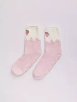 Высокие махровые носки с вышивкой