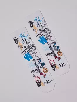 Высокие носки с принтом