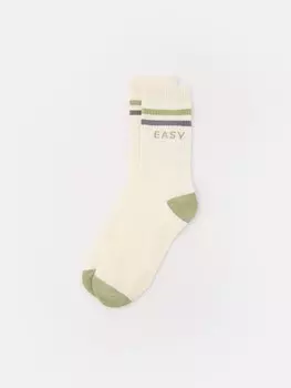 Высокие носки с резинкой в рубчик