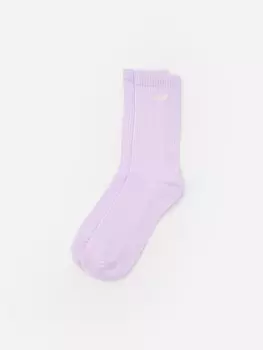 Высокие носки с резинкой в рубчик