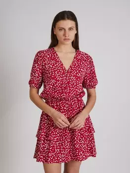 Ярусное мини платье с коротким рукавом