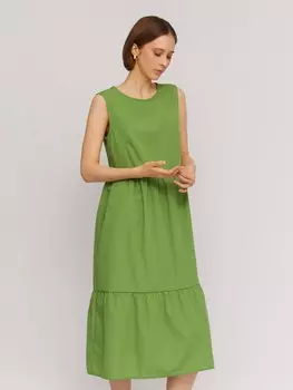 Ярусное платье длины миди без рукавов