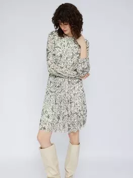 Ярусное платье мини из сетки на кулиске