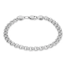 Браслет бисмарк из белого золота 585 пробы, размер 21