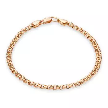 Браслет бисмарк из красного золота 585 пробы, размер 18