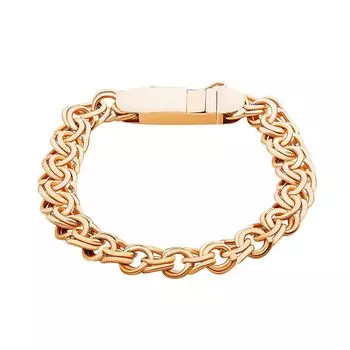 Браслет бисмарк из красного золота 585 пробы, размер 22