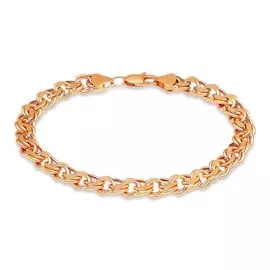 Браслет бисмарк из красного золота 585 пробы, размер 22