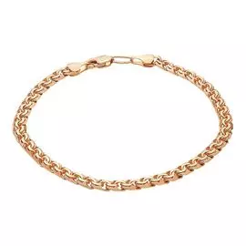 Браслет бисмарк из красного золота 585 пробы, размер 23