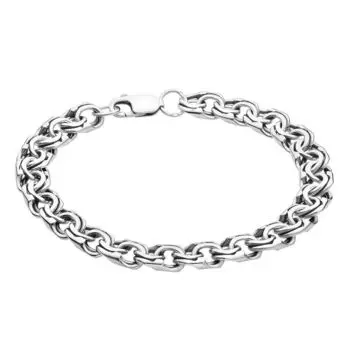 Браслет бисмарк из серебра 925 пробы, размер 20